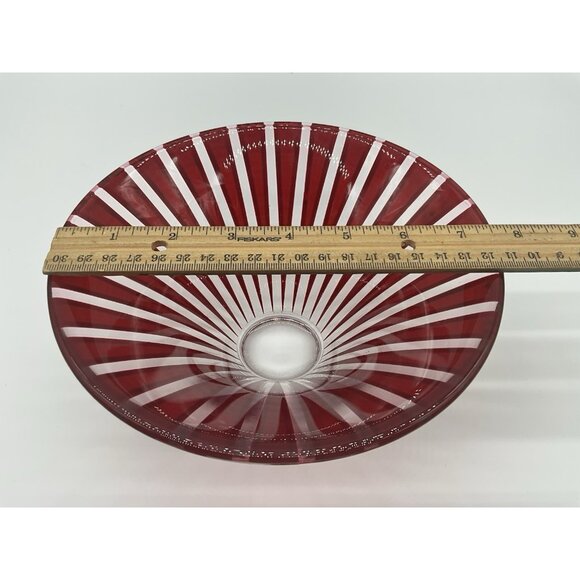 Anders Lindblom "Twist" Bowl Nybro Glassworks Scandinavian Art Glass Red/CLEAR - Picture 10 of 11